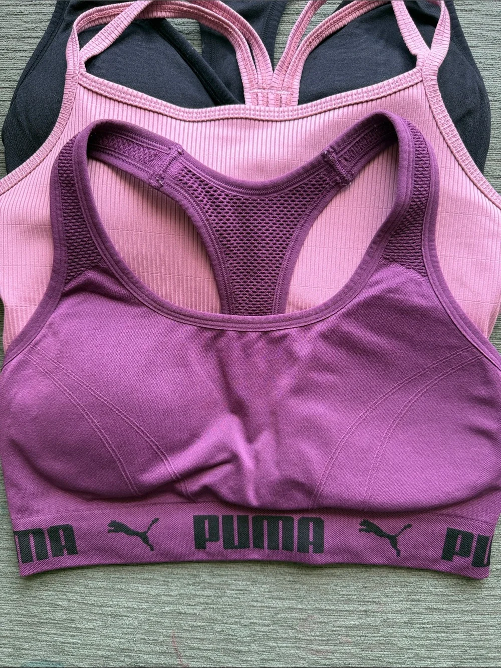 Mixed Color Racerback Sports Bra Bundle — Pink, Teal, Plum, Black - Picture 6 of 9